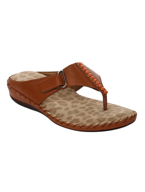 tan faux leather slippers - 14671939 - Very Small Image - 1