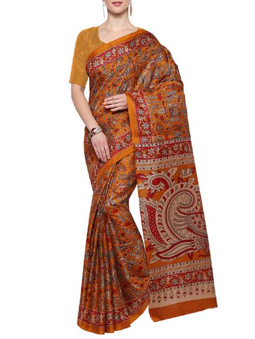 multi colored art silk printed saree with blouse - 14671985 - Very Small Image - 1