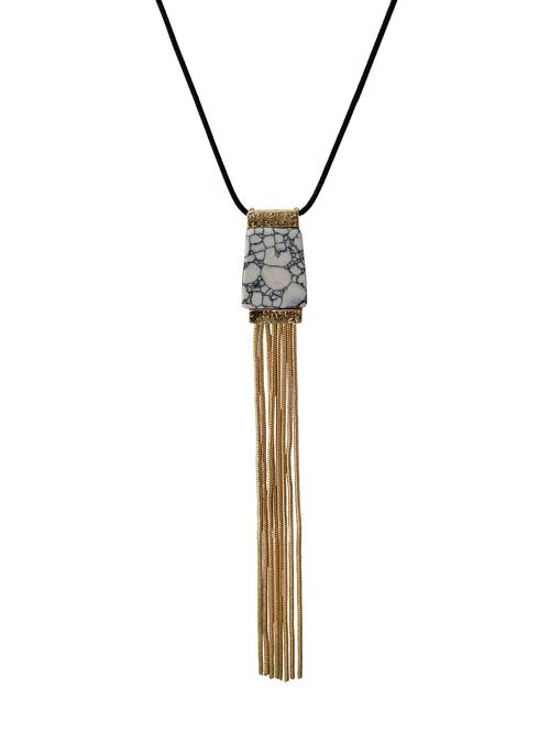 white metal long necklace - 14672252 - Very Small Image - 1