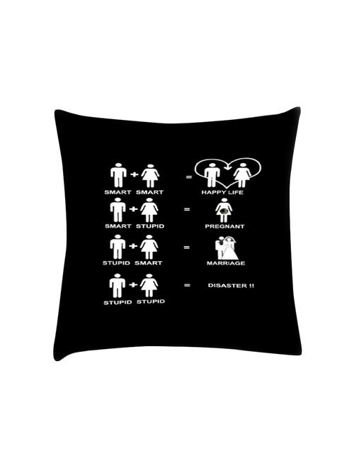 happy life digitally printed cushion cover 16 x 16 inch - 14673485 - Very Small Image - 1