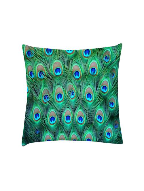 peacock pattern digitally printed cushion cover 16 x 16 inch - 14673571 - Very Small Image - 1