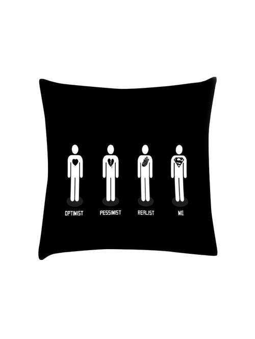 optimist pessimist realist & me digitally printed cushion cover 16 x 16 inch - 14673572 - Very Small Image - 1