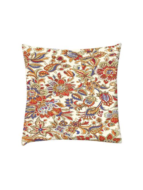 floral pattern cream digitally printed cushion cover 16 x 16 inch - 14673593 - Very Small Image - 1