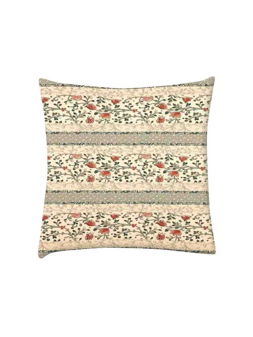 floral pattern red and cream digitally printed cushion cover 16 x 16 inch - 14673634 - Very Small Image - 1