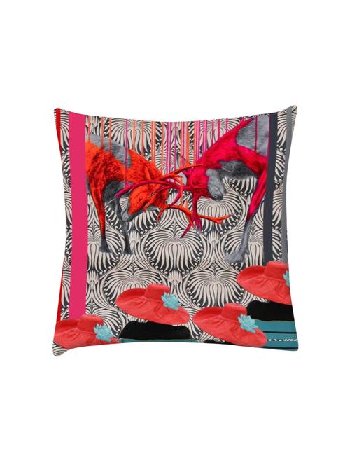 deer fight digitally printed cushion cover 16 x 16 inch - 14673643 - Very Small Image - 1