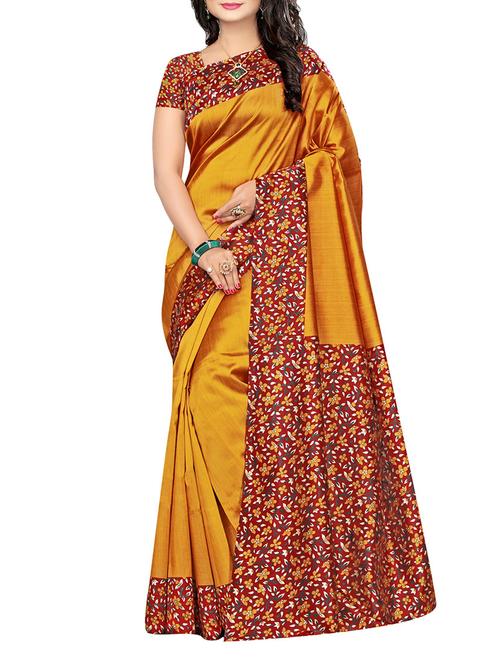 ditsy floral bordered saree with blouse - 14674594 - Very Small Image - 1