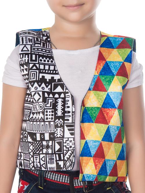 multi colored cotton blend waistcoat - 14674710 - Very Small Image - 1