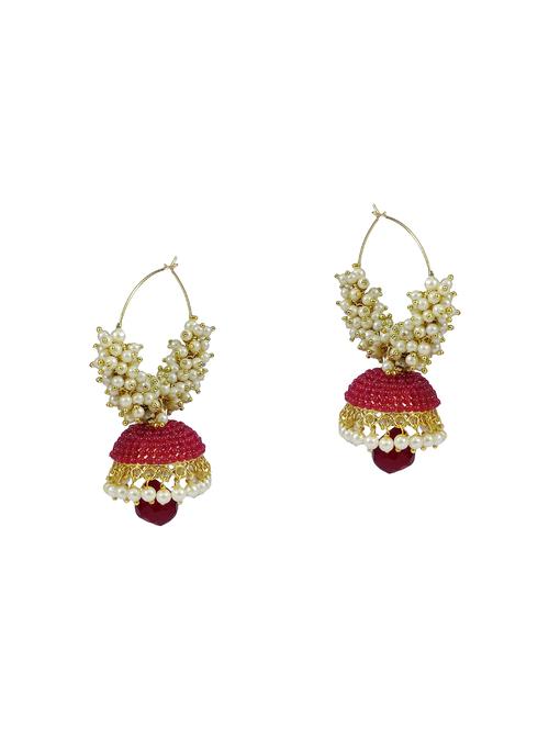 red metal drop earrings - 14675152 - Very Small Image - 1
