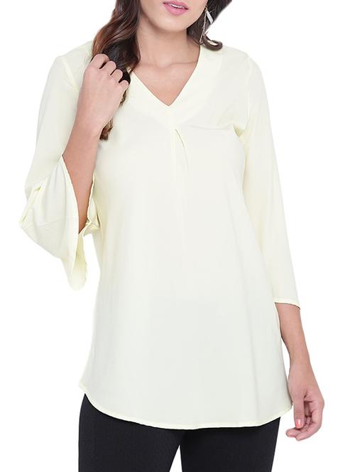 cream crepe top - 14675745 - Very Small Image - 1