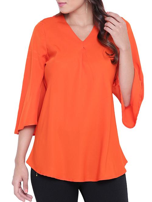 orange crepe top - 14675746 - Very Small Image - 1