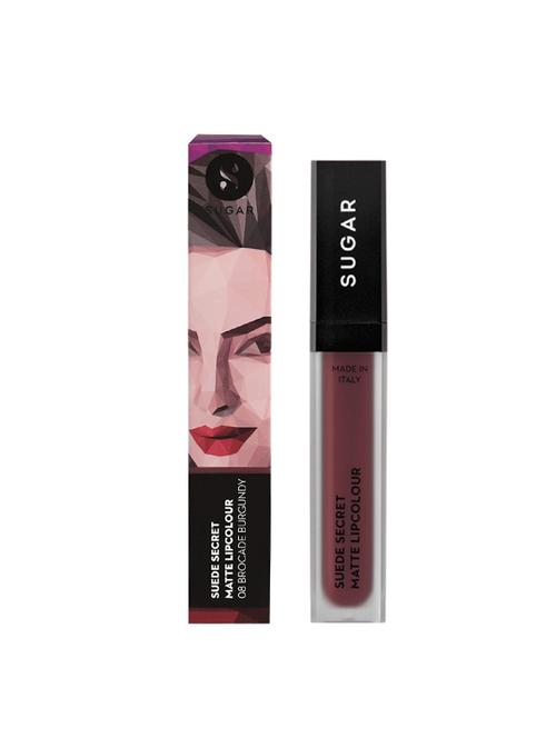 sugar suede secret matte lipcolour - 08 brocade burgundy (burgundy) - 14676253 - Very Small Image - 1