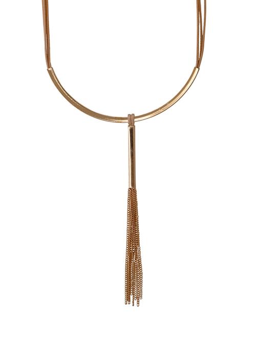 beige metal long necklace - 14676476 - Very Small Image - 1
