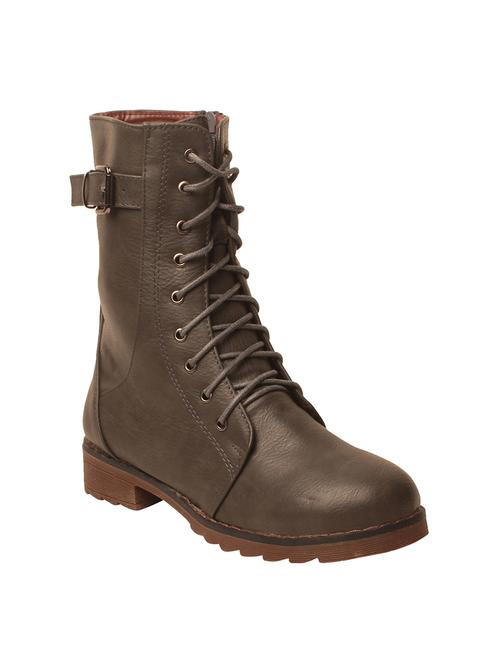 brown faux leather calf boot - 14676583 - Very Small Image - 1