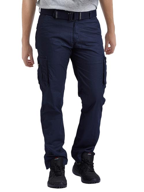 navy blue cotton cargos casual trousers - 14677491 - Very Small Image - 1