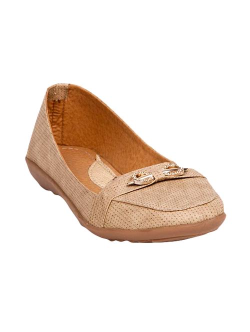 beige leather slip on ballerina - 14677570 - Very Small Image - 1