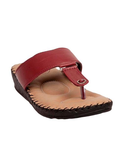 maroon leather slippers - 14677663 - Very Small Image - 1