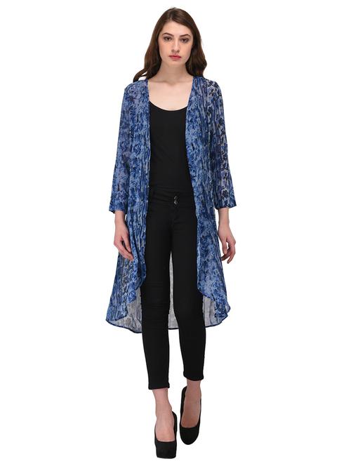 blue printed long shrug - 14677883 - Very Small Image - 1