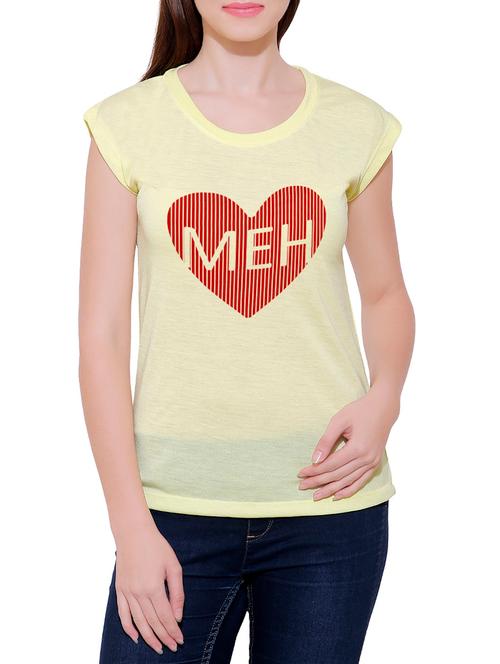 yellow printed tee - 14678941 - Very Small Image - 1