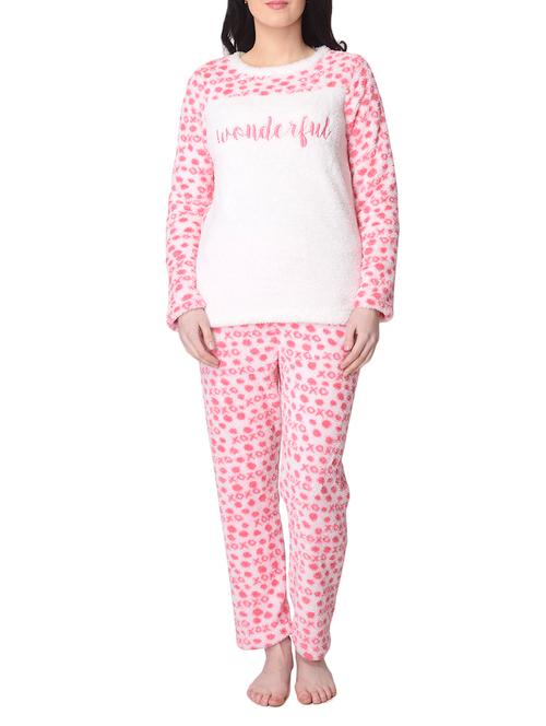 pink fur nightwear pajama set - 14679658 - Very Small Image - 1