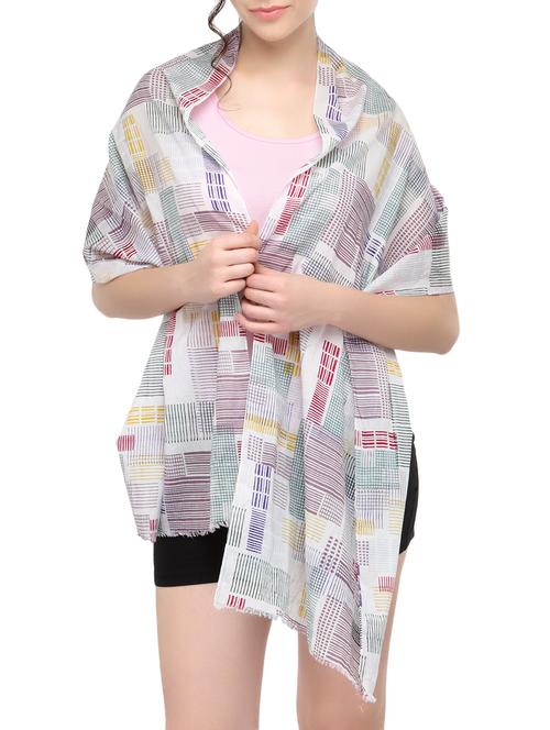 printed cotton stole - 14680070 - Very Small Image - 1