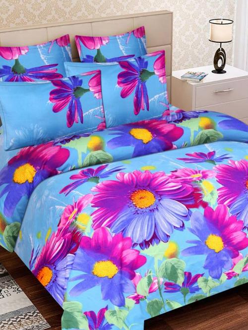 floral double bedsheet with 2 pillow covers - 14680102 - Very Small Image - 1