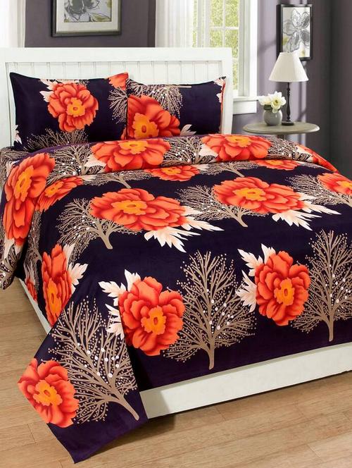 floral double bedsheet with 2 pillow covers - 14680104 - Very Small Image - 1