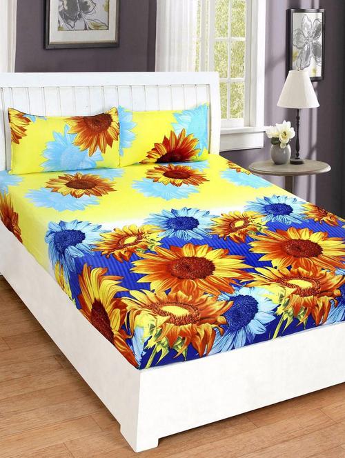 floral double bedsheet with 2 pillow covers - 14680110 - Very Small Image - 1