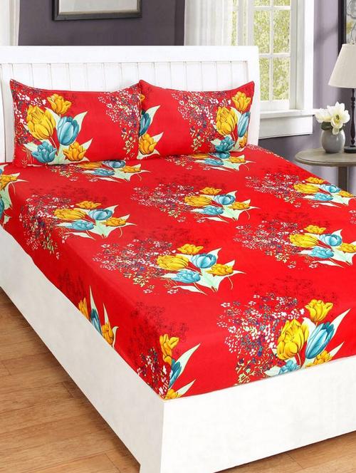 floral double bedsheet with 2 pillow covers - 14680111 - Very Small Image - 1
