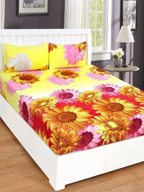 floral double bedsheet with 2 pillow covers - 14680113 - Very Small Image - 1