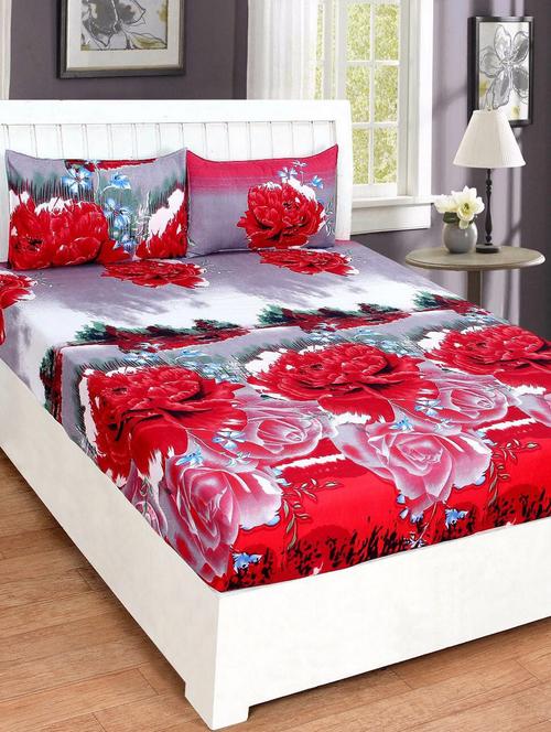 floral double bedsheet with 2 pillow covers - 14680114 - Very Small Image - 1