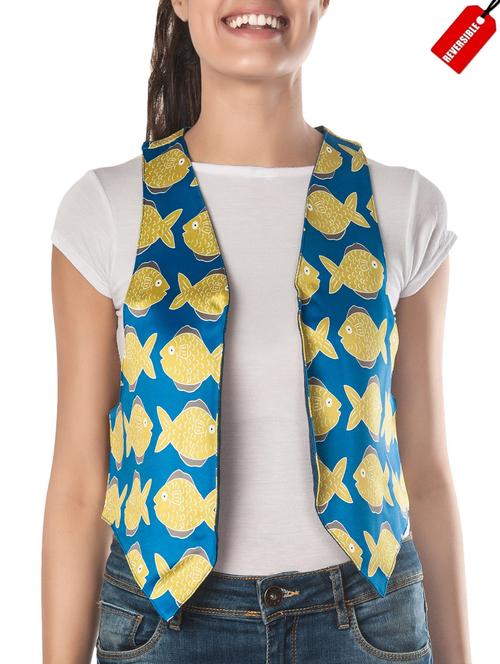 multi colored polyester waistcoat - 14680390 - Very Small Image - 1