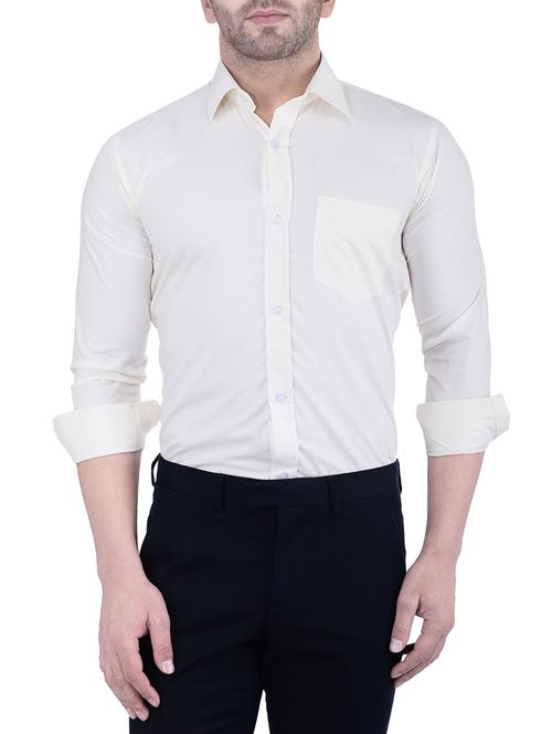 white cotton blend formal shirt - 14680836 - Very Small Image - 1