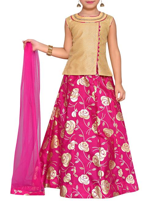 pink silk blend lehnga choli - 14683536 - Very Small Image - 1