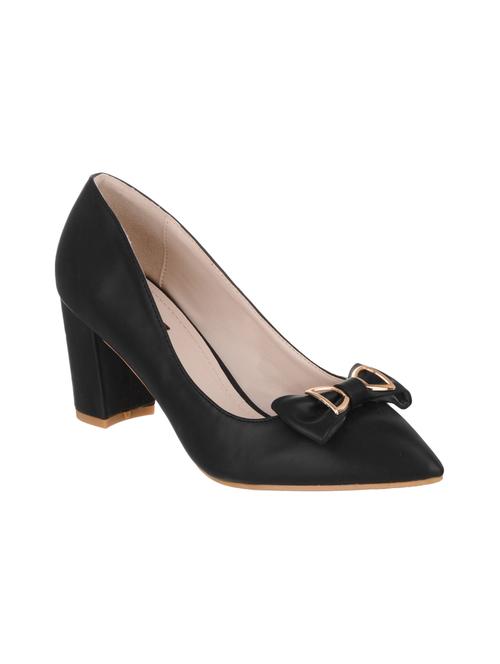 black faux leather slip on pumps - 14693682 - Very Small Image - 1