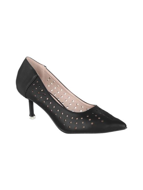 black faux leather slip on pumps - 14693695 - Very Small Image - 1