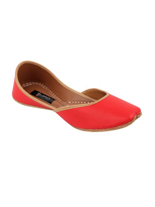 coral haze red leather jutti - 14697700 - Very Small Image - 1