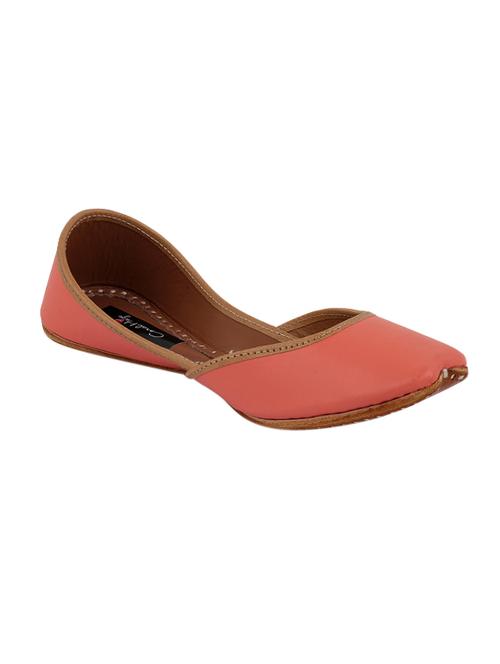 coral haze peach leather jutti - 14697701 - Very Small Image - 1