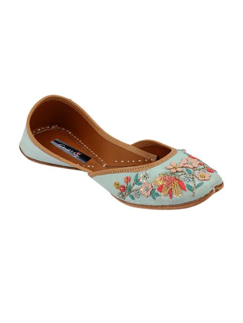 coral haze embroidered leather jutti - 14697702 - Very Small Image - 1