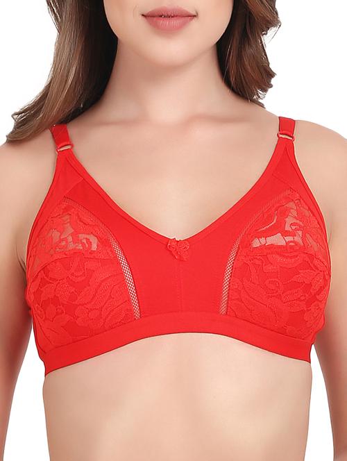 red cotton bra - 14705078 - Very Small Image - 1