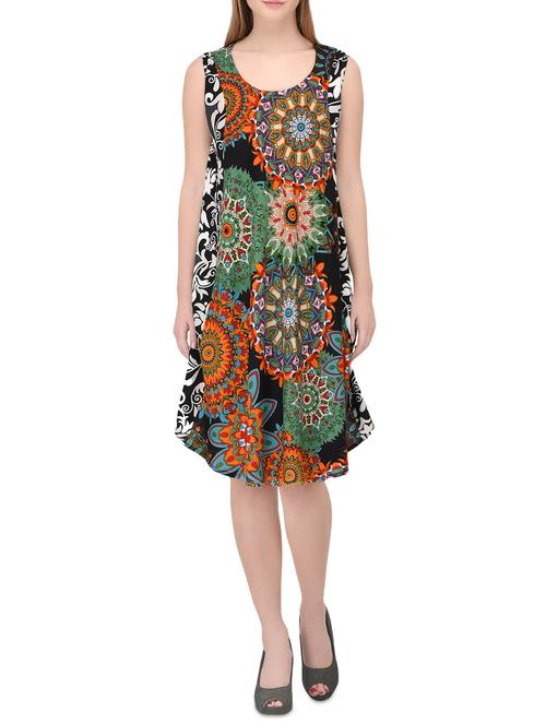 multi colored rayon printed a-line kurta - 14705555 - Very Small Image - 1