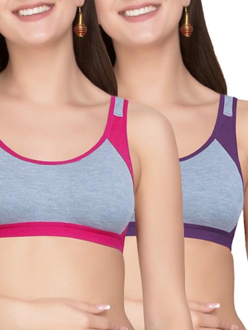 set of 2 color block sports bra - 14705723 - Very Small Image - 1