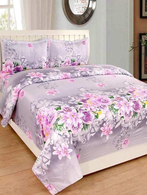 polycotton double bedsheet with 2 pillow covers - 14706852 - Very Small Image - 1