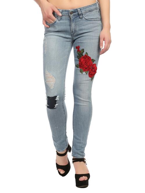 blue distressed denim jeans - 14707284 - Very Small Image - 1