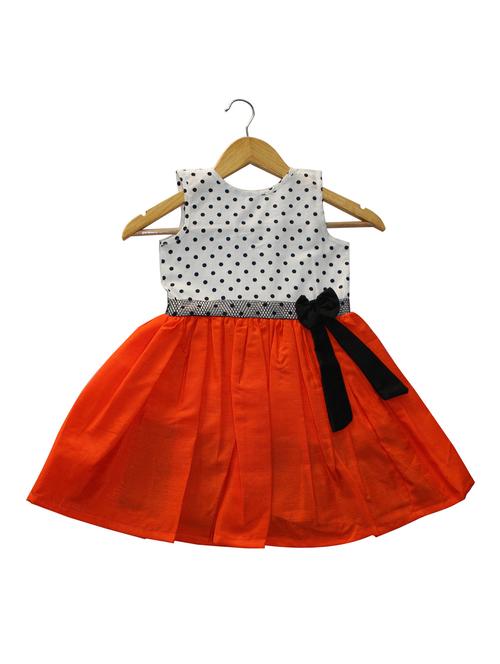 orange cotton frock - 14710040 - Very Small Image - 1