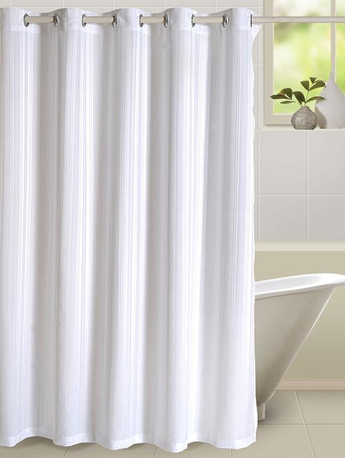 thick striped prism water repellent plain shower curtain - 14711393 - Very Small Image - 1