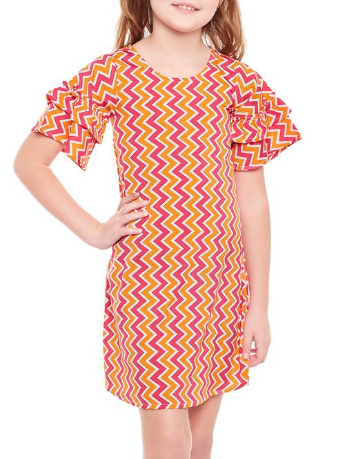orange polyester frock - 14711649 - Very Small Image - 1