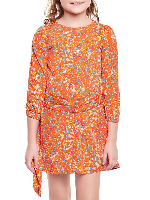 orange polyester frock - 14711654 - Very Small Image - 1