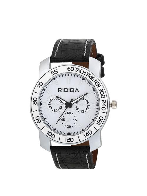 ridiqa analog round white dial black strape watches for men -rd-96 - 14712530 - Very Small Image - 1
