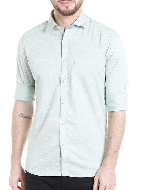 light blue cotton casual shirt - 14714229 - Very Small Image - 1