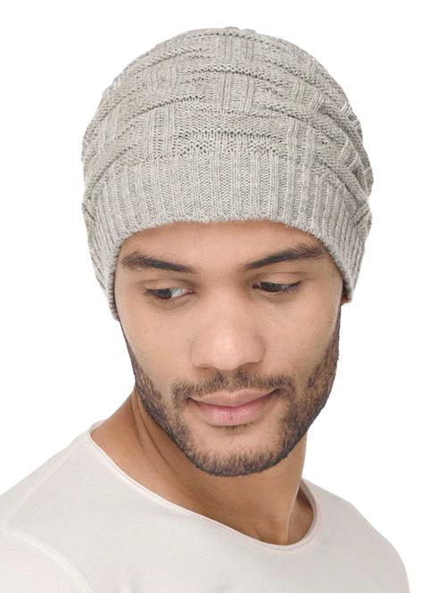 grey wool beanie - 14714641 - Very Small Image - 1